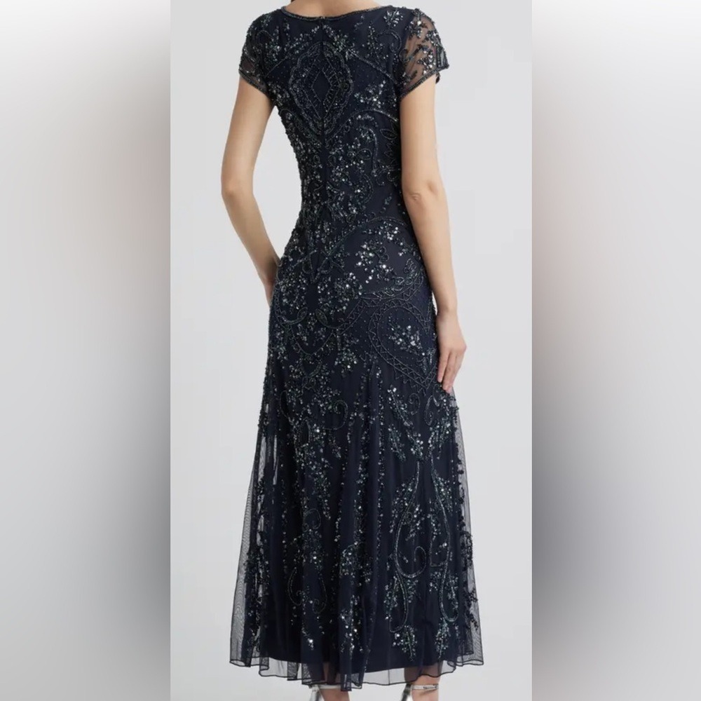 Pisarro Nights Midnight Blue Beaded Gown Mother of Bride/Groom - Picture 3 of 15